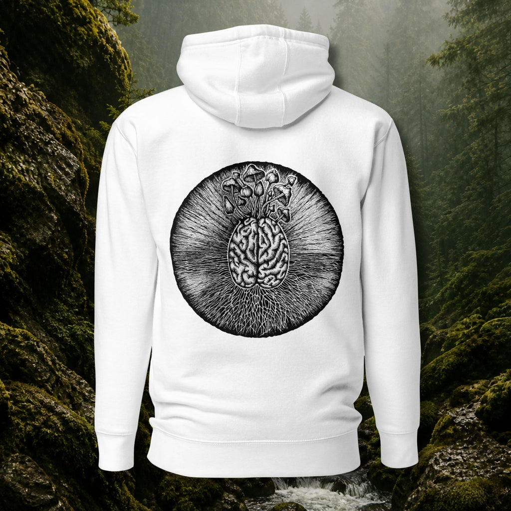 The Mycelial Halo Hoodie – Monochrome Edition