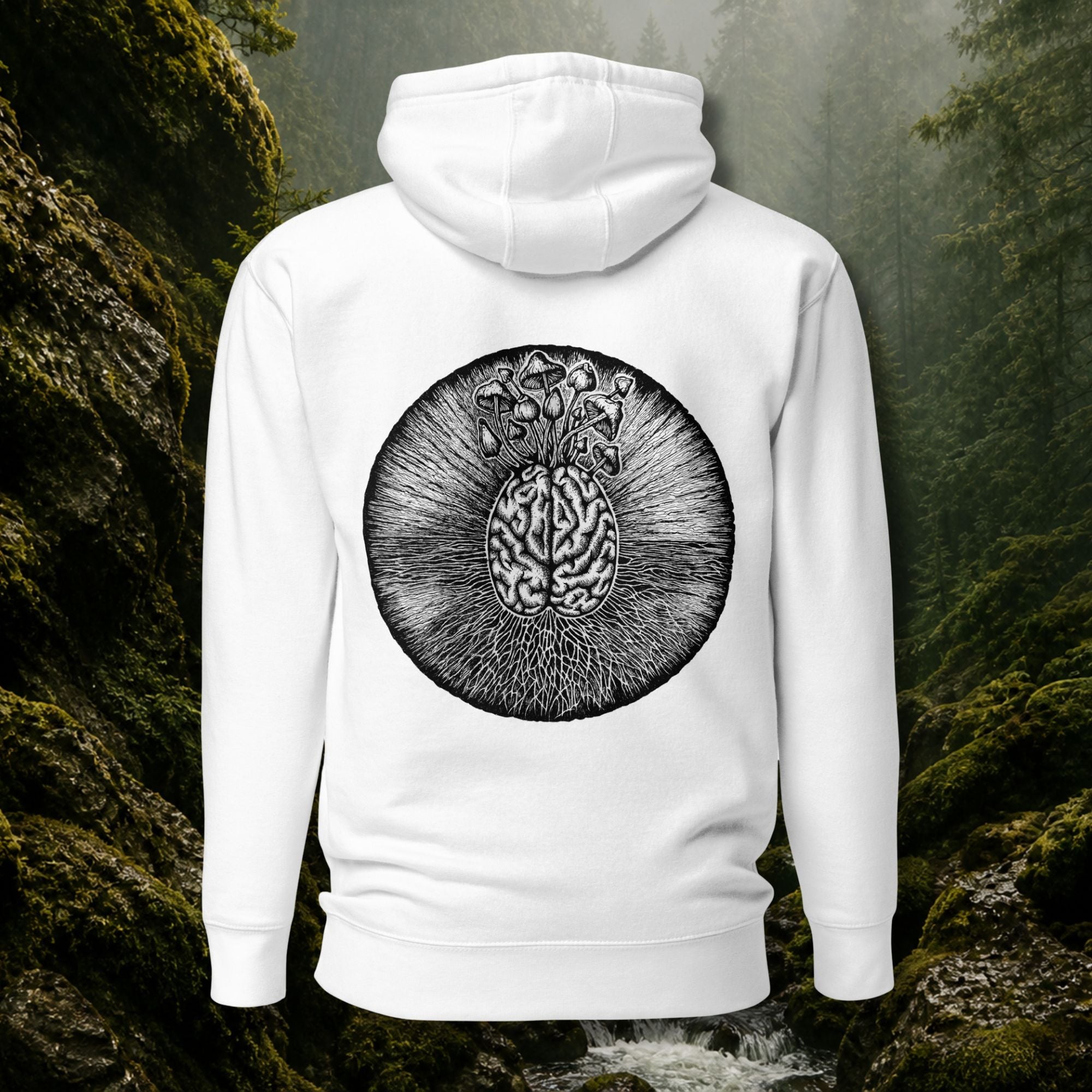 The Mycelial Halo Hoodie – Monochrome Edition