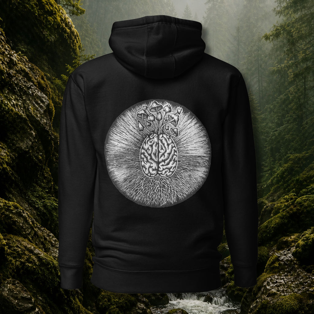 The Mycelial Halo Hoodie – Monochrome Edition