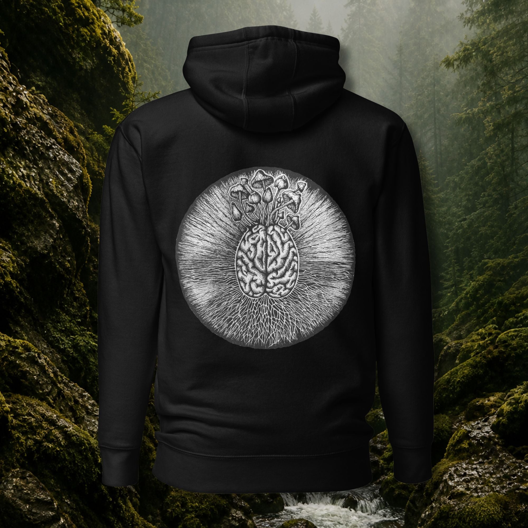The Mycelial Halo Hoodie – Monochrome Edition
