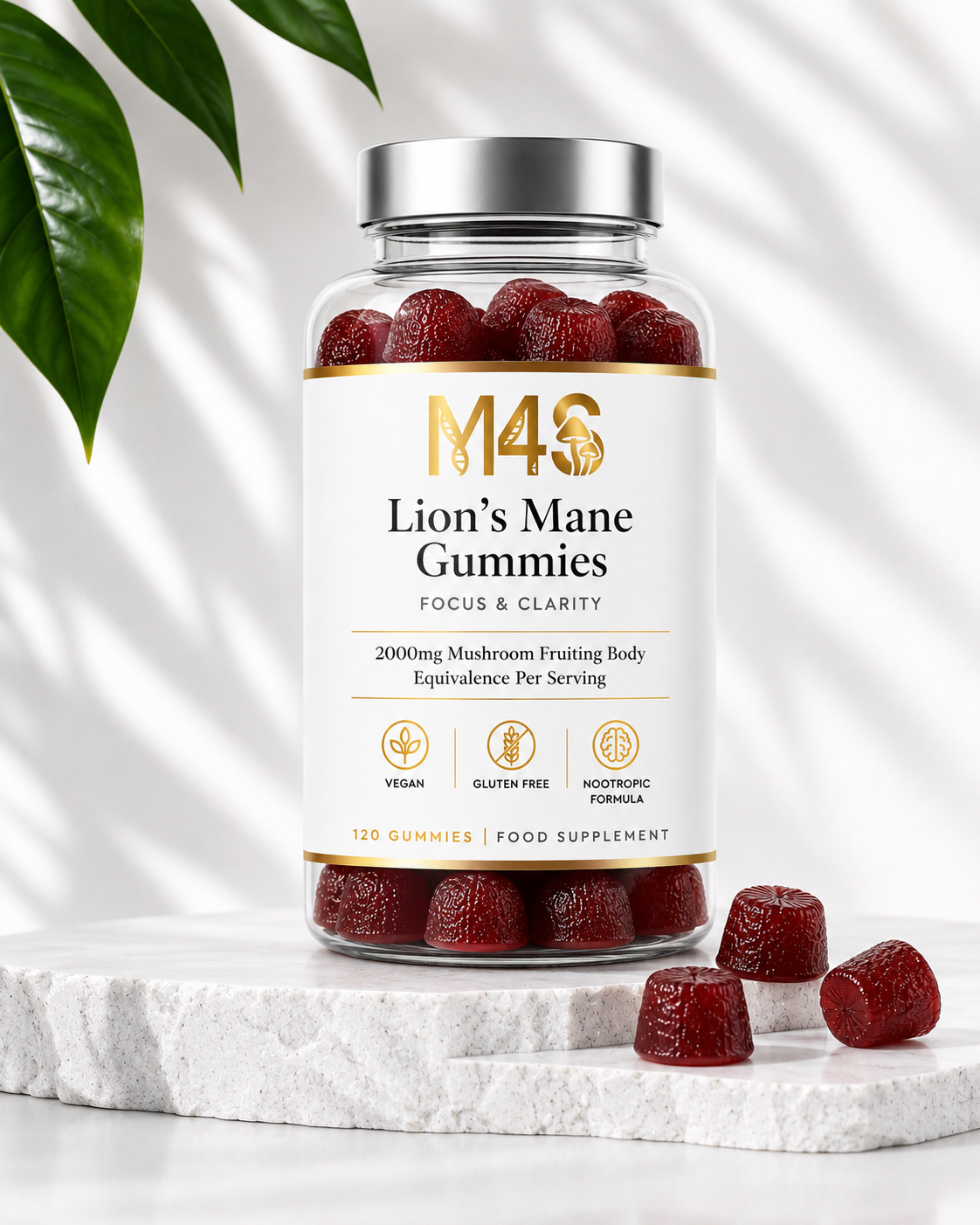 Lion's Mane Gummies - 120 Natural Berry Flavour Gummies