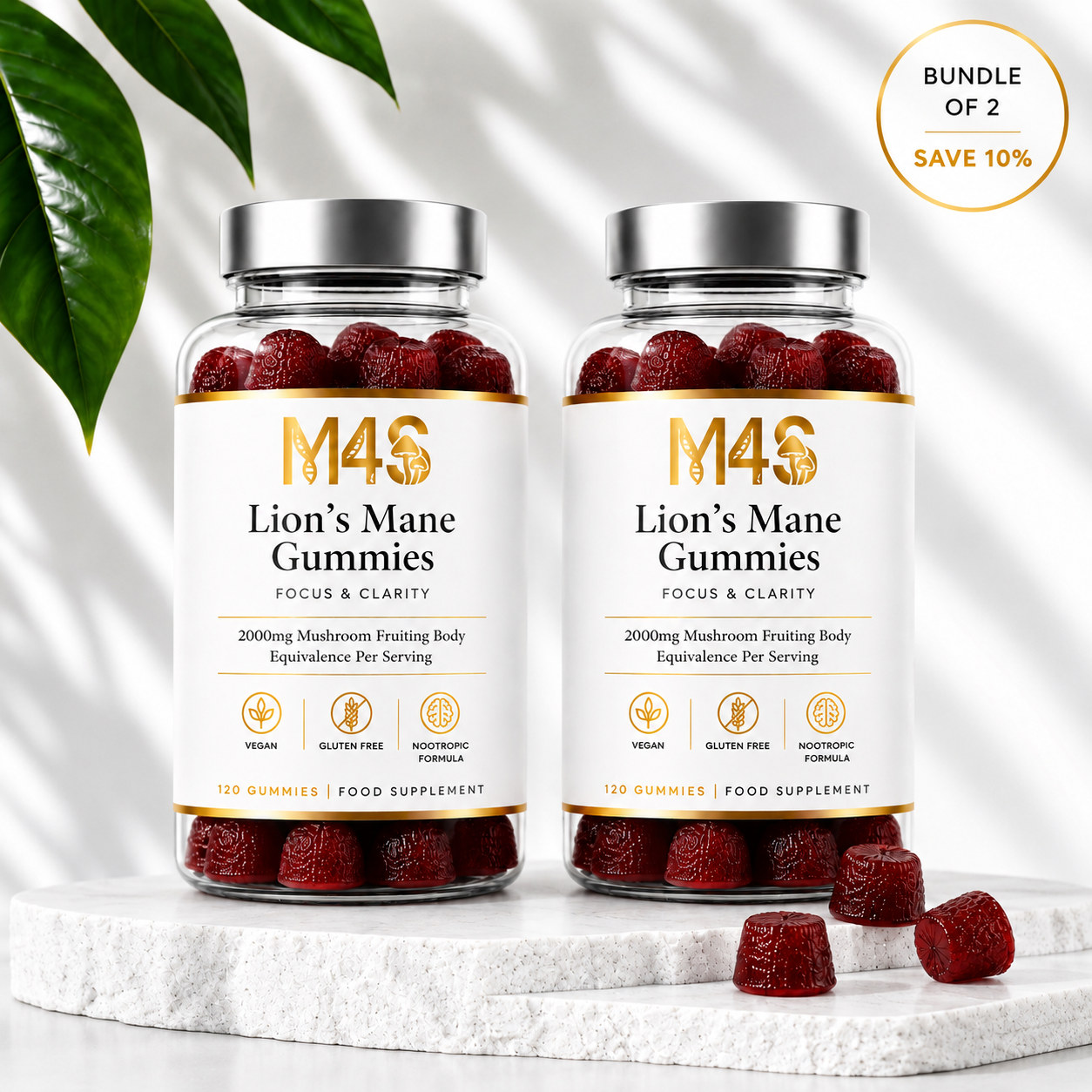 LIONS MANE GUMMIES - 2 BOTTLE BUNDLE