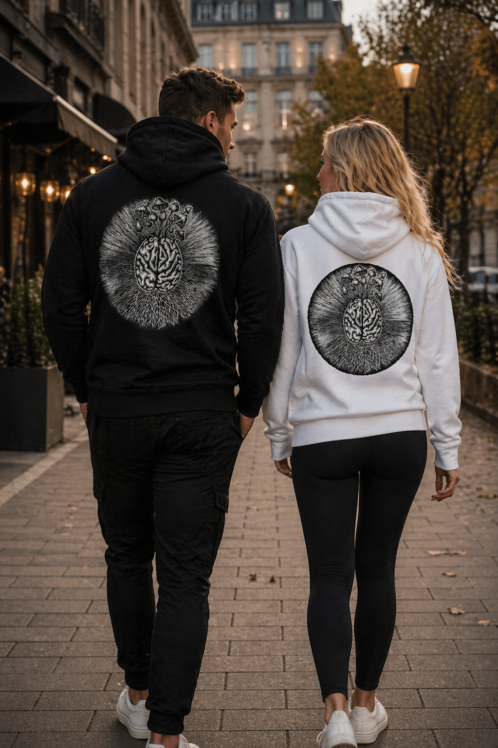 The Mycelial Halo Hoodie – Monochrome Edition