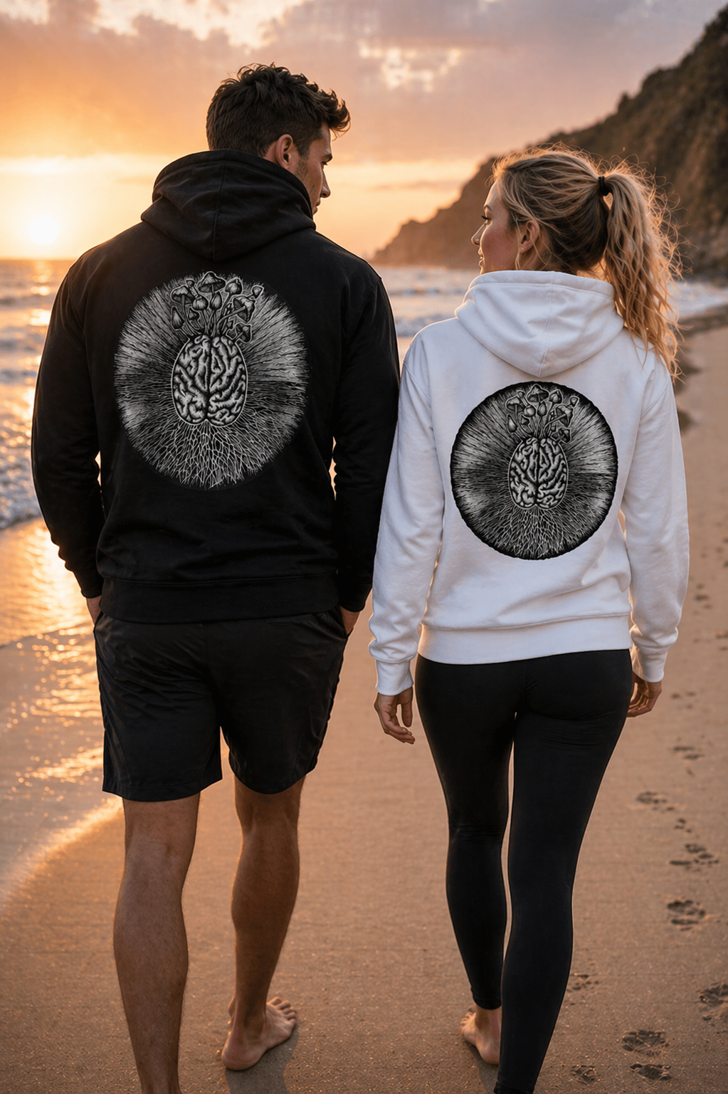 The Mycelial Halo Hoodie – Monochrome Edition